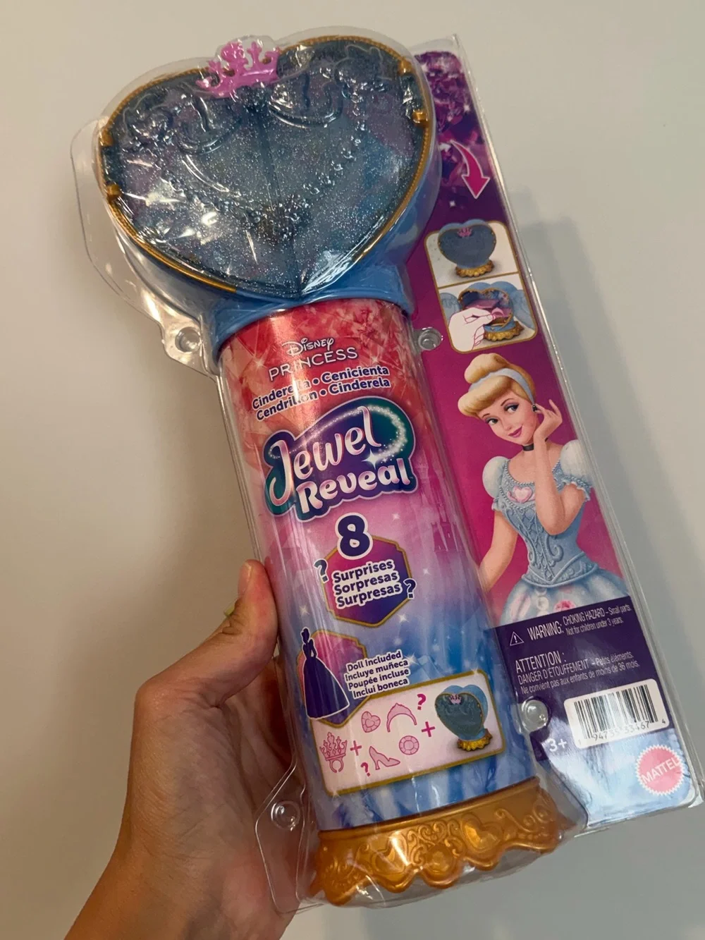 Disney Princess Jewel Reveal Cinderella Fashion Doll 8 Surprises Accessories NWT